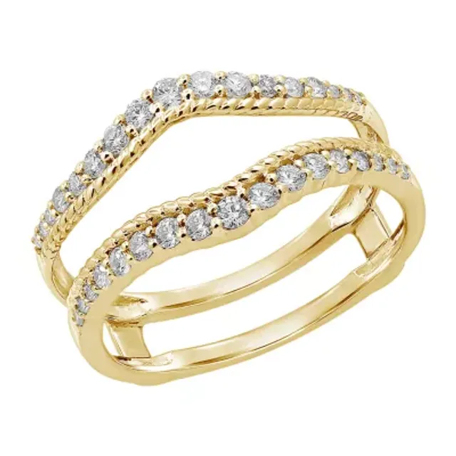 Womens 1 CT. T.W. Mined White Diamond 14K Gold Wedding Ring Guard - JCPenney