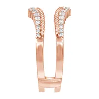 Womens 3/8 CT. T.W. Natural White Diamond 14K Rose Gold Ring Guard