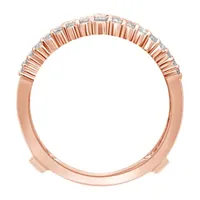 Womens 3/8 CT. T.W. Natural White Diamond 14K Rose Gold Ring Guard