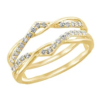 Womens 1/4 CT. T.W. Natural White Diamond 14K Gold Wedding Ring Guard
