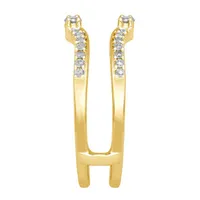 Womens 1/3 CT. T.W. Natural White Diamond 14K Gold Side Stone Ring Guard