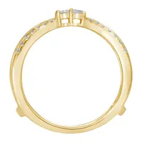 Womens 1/3 CT. T.W. Natural White Diamond 14K Gold Side Stone Ring Guard