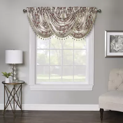 Regal Home Regency Medallion Rod Pocket Waterfall Valance