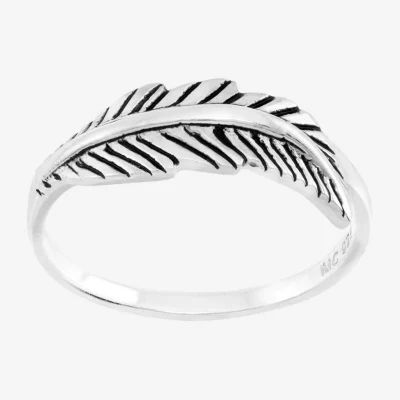 Itsy Bitsy Feather Sterling Silver Band