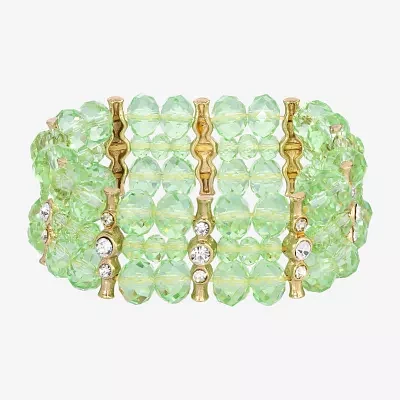 1928 Gold-Tone Crystal Stretch Bracelet