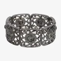 1928 Black-Tone Crystal Stretch Bracelet