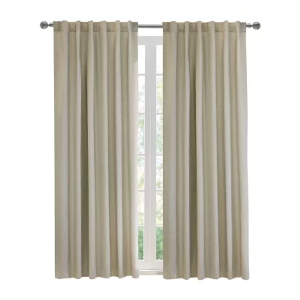 Baxter Energy Saving 100% Blackout Rod Pocket Back Tab Single Curtain Panel