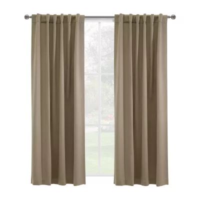 Mulberry Light-Filtering Rod Pocket Back Tab Single Curtain Panel