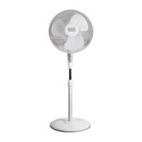 Black + Decker White 16" Stand Fan With Remote"