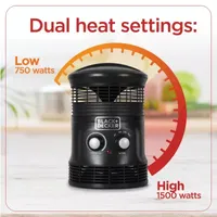 Black+Decker 1500W Flameless Portable Space Heater Perfect For Small Spaces With Overheat Protection