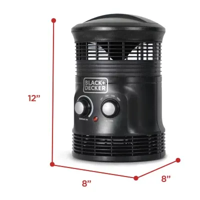Black+Decker 1500W Flameless Portable Space Heater Perfect For Small Spaces With Overheat Protection