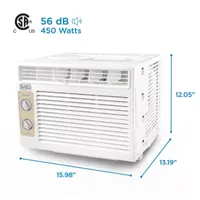 Black+Decker Bd05Mwt6 Window Air Conditioner 5000 Btu Cools Up To 150 Square Feet White
