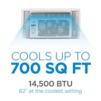 14500 Btu Window Air Conditioner Unit Ac Black+Decker With Remote Control Cools Up To 700 Sq Ft