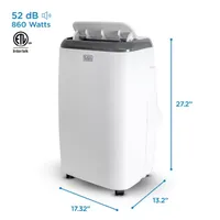 Black+Decker 8000 Btu Portable Air Conditioner With Remote Control White