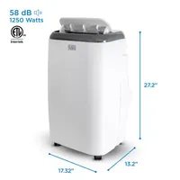 Black+Decker 14000 Btu Portable Air Conditioner With Heat And Remote Control White