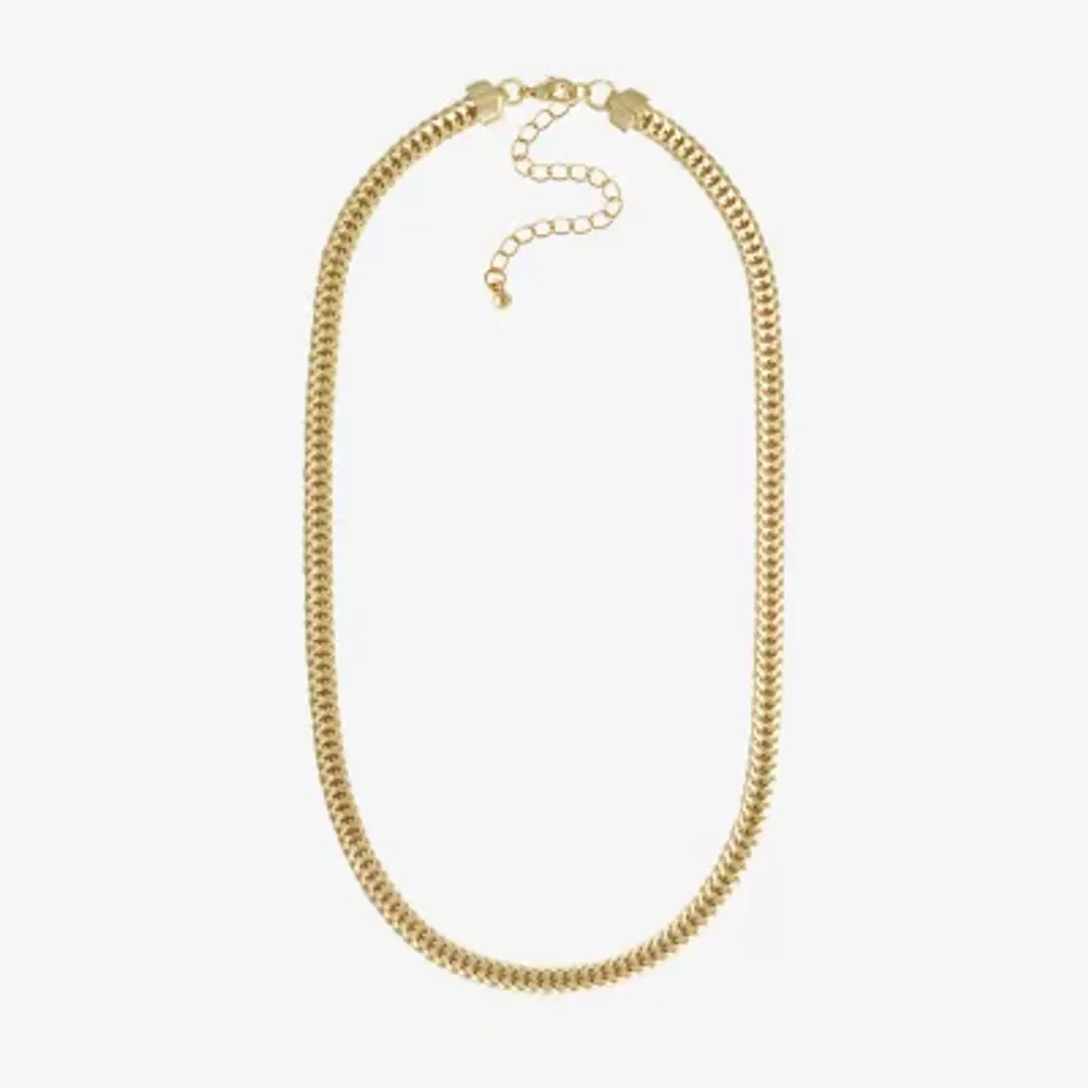 Bold Elements Gold Tone Stainless Steel 18 Inch Cable Chevron Necklaces