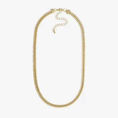 Bold Elements Gold Tone Stainless Steel 18 Inch Cable Chevron Necklaces