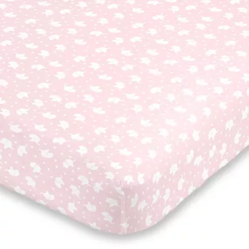 Nojo Pink Elephant Mini Crib Sheet
