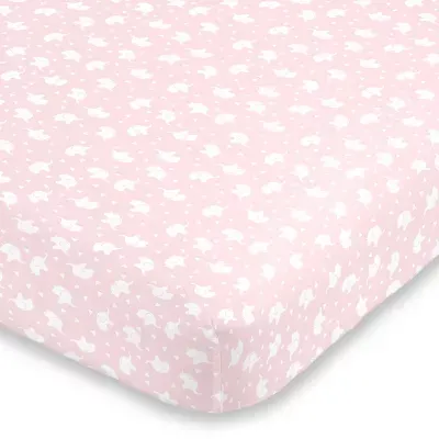 Nojo Pink Elephant Mini Crib Sheet