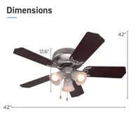 Commercial Cool 42” Contemporary Ceiling Fan With Lights Cools Up To 175Sq Ft With Dual Chain/Reversible Blades