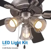 Commercial Cool 42” Contemporary Ceiling Fan With Lights Cools Up To 175 Sq Ft With Dual Chain/Reversible Blades