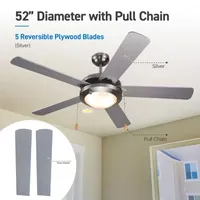 Commercial Cool 52” Modern Ceiling Fan With Lights Cools Up To 350 Sq Ft Featuring 3 Air Flow Speeds With Dual Chain