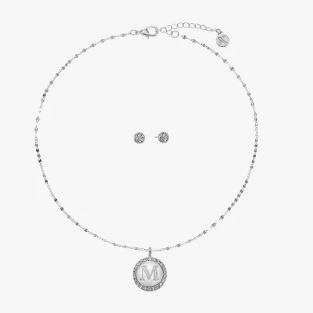 Mixit Silver Tone Pendant Necklace & Stud Earring 2-pc. Round Jewelry Set
