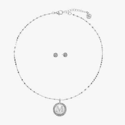 Mixit Silver Tone Pendant Necklace & Stud Earring 2-pc. Round Jewelry Set