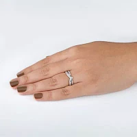 Womens 1/2 CT. T.W. Natural White Diamond 10K Gold Chevron Wedding Band
