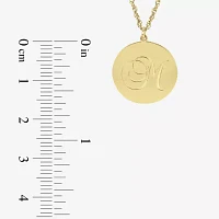 Personalized 14K Gold Over Sterling Silver Initial Disc Pendant Necklace