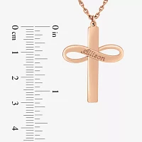 Personalized Womens 24K Gold Over Silver Cross Infinity Name Pendant Necklace