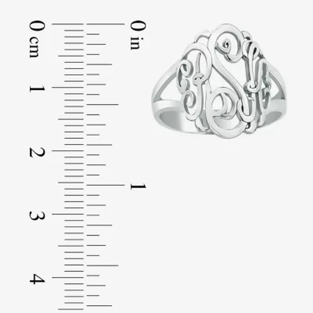 Personalized 14K Gold Over Sterling Silver Monogram Ring