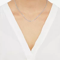 14K White Gold 16-20" 1.4mm Crisscross Chain