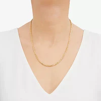 14K Gold 20 Inch Solid Wheat Chain Necklace