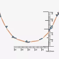 Diamonart Womens 1 1/6 CT. T.W.  Blue Cubic Zirconia 14K Rose Gold Over Silver Round Pendant Necklace