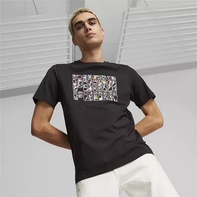 PUMA Mens Crew Neck Short Sleeve Graphic T-Shirt