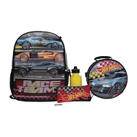 Licensed 5 Piece Hot Wheels Backpack Set with Matching Lunch Bag