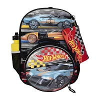 Licensed 5 Piece Hot Wheels Backpack Set with Matching Lunch Bag