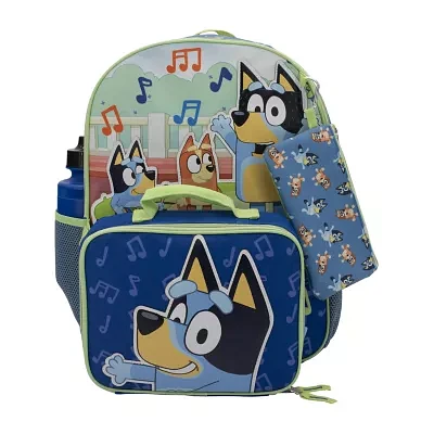 Licensed 5 Piece Bluey Backpack Set with Matching Lunch Bag