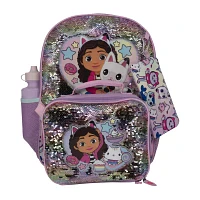 Licensed 5 Piece Gabby's Dollhouse Backpack Set with Matching Lunch Bag