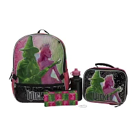 Licensed 5 Piece Wicked Backpack Set with Matching Lunch Bag