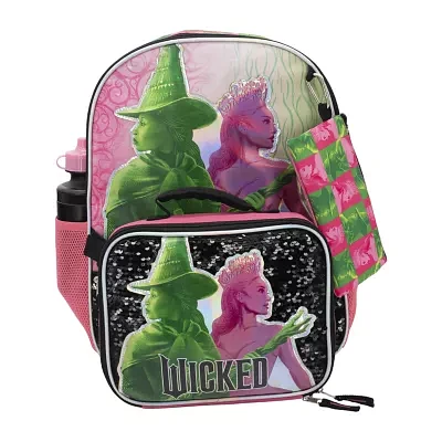 Licensed 5 Piece Wicked Backpack Set with Matching Lunch Bag