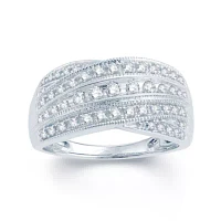 1/2 CT.T.W. Natural Diamond 10K White Gold Wedding Band