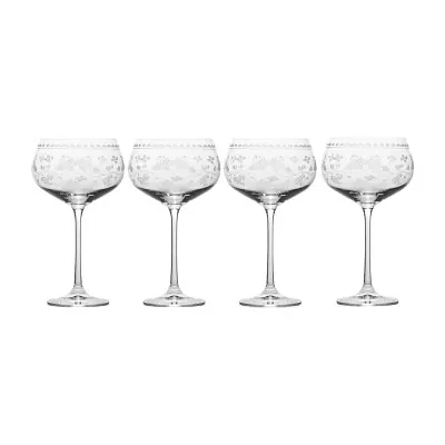 Mikasa Vintage Floral Red 4-pc. Wine Glass