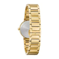 Bulova Futuro Womens Diamond Accent Gold Tone Stainless Steel Bracelet Watch 97p133