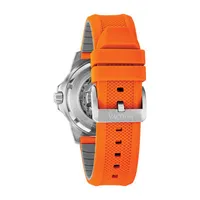 Bulova Marine Star Mens Automatic Orange Strap Watch 98a226