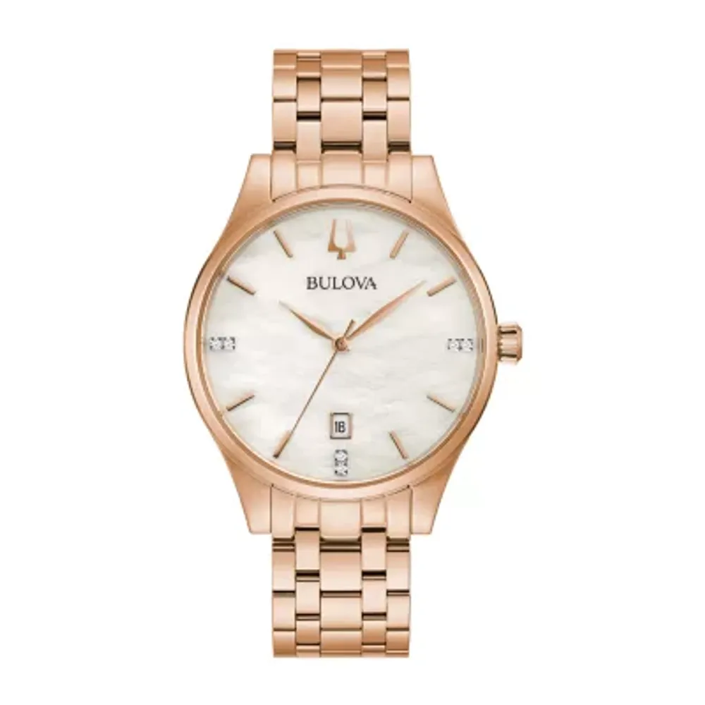 Bulova Classic Womens Rose Goldtone Stainless Steel Bracelet Watch 97p152