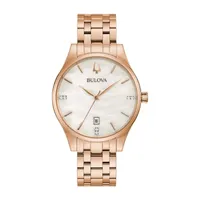 Bulova Classic Womens Rose Goldtone Stainless Steel Bracelet Watch 97p152