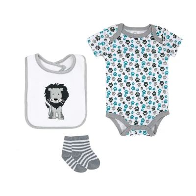3 Stories Trading Company Baby Unisex 3-pc. Round Neck Short Sleeve Bodysuit