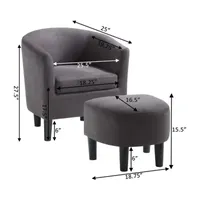 Take a Seat Churchill Accent Chair with Ottoman